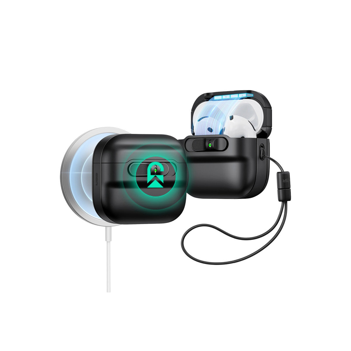 ESR Apple Airpods 4 (4.nesil) Pulse FlickLock Magsafe Şarj Destekli Kilitli Kılıf